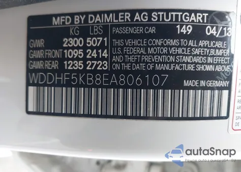 2014 Mercedes-Benz E 350 z USA, uszkodzony, nr VIN WDDHF5KB8EA806107